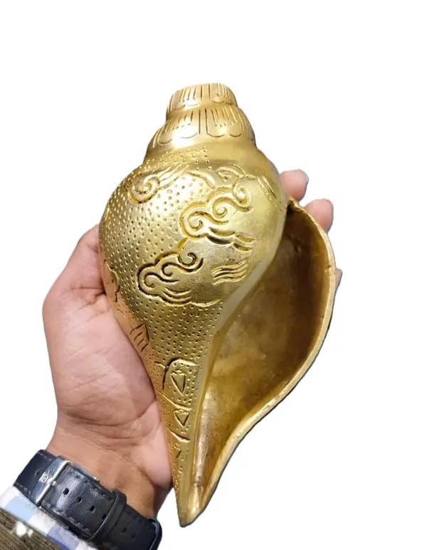 Sjl_Exports_Handcrafted_Brass_Ganesha_Engraved_Shankh_Decorative_Vamavarti_Blowing_Conch_For_Pooja_Home_Decor_Pure_Brass_Made_Pooja_Shankh_For_Mandir_Decoration