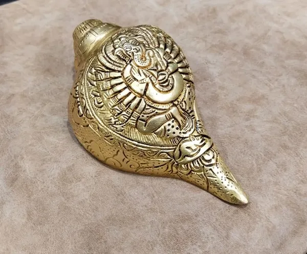 Sjl_Exports_Handcrafted_Brass_Ganesha_Engraved_Shankh_Decorative_Vamavarti_Blowing_Conch_For_Pooja_Home_Decor_Pure_Brass_Made_Pooja_Shankh_For_Mandir_Decoration
