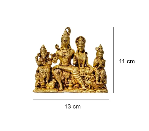 Sjl_Brass_Shiv_Parivar_Family_Statue_Golden_Antique_Finish_Lord_Shiva_Parvati_Ganesha_Kartikeya_Figurine_13X11_Cm_Hindu_Religious_Decor