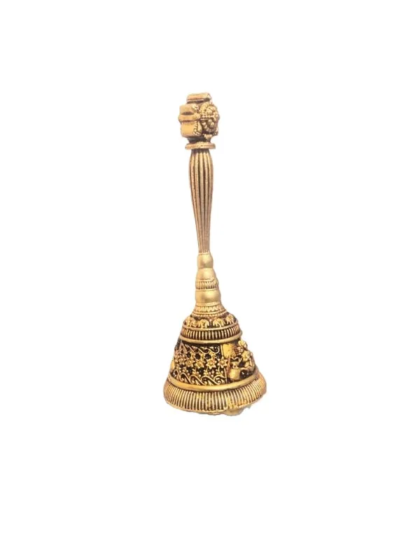Sjl_Brass_Pooja_Sudarshan_Chakra_Design_Ghanti_With_Lakshmi_Ji_Engraving_Gold_15_Cm_Height_Polished_Finish_Religious_Theme_Handcrafted_Bell_For_Worship