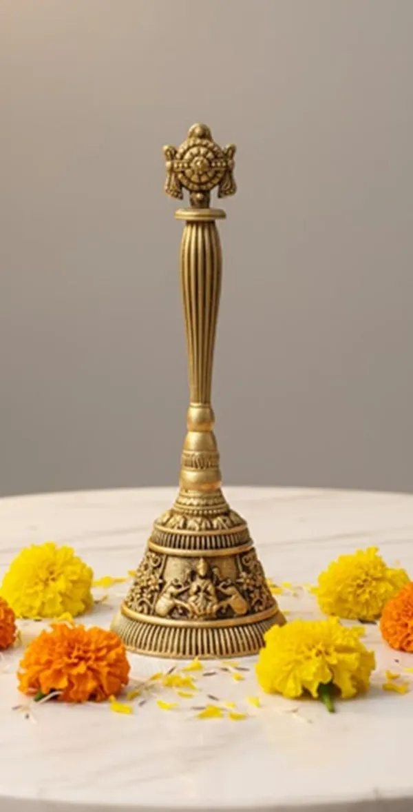Sjl_Brass_Pooja_Sudarshan_Chakra_Design_Ghanti_With_Lakshmi_Ji_Engraving_Gold_15_Cm_Height_Polished_Finish_Religious_Theme_Handcrafted_Bell_For_Worship