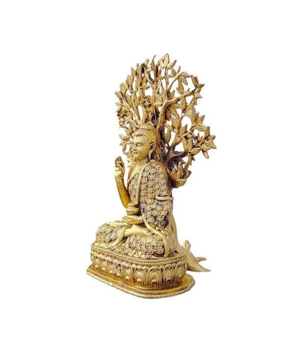 Sjl_Brass_Buddha_Statue_Under_Bodhi_Tree_Golden_Antique_Finish_Handcrafted_Meditation_Decor_12_Cm_Height