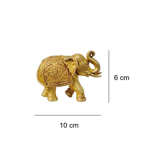 Sjl_Wax_Casting_Brass_Elephant_Figurine_Gold_10X6_Cm_Handcrafted_Traditional_Indian_Decor_Statue_With_Intricate_Detailing_Home_Office_Showpiece