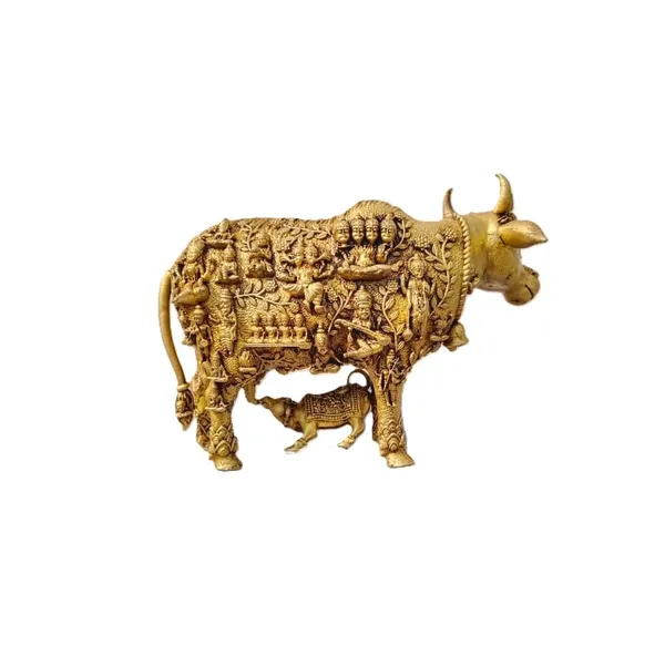 Sjl_Wax_Casting_Pure_Brass_Kamdhenu_Cow_With_God_Engraving_Handcrafted_Sacred_Cow_Idol_For_Home_Mandir_Pooja_Vastu_Decor