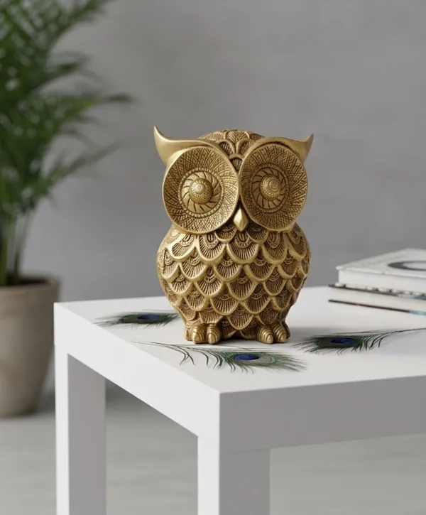 Sjl_Pure_Brass_Owl_Statue_For_Home_Vastu_Decor_Handcrafted_Decorative_Owl_Showpiece_For_Living_Room_Office_18_X_15_Cm