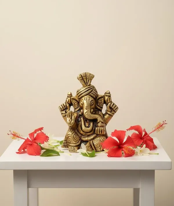 Sjl_Pure_Brass_Ganesha_Statue_Handcrafted_Ganesh_Ji_Idol_For_Home_Mandir_Office_Decor_6.5_Cm