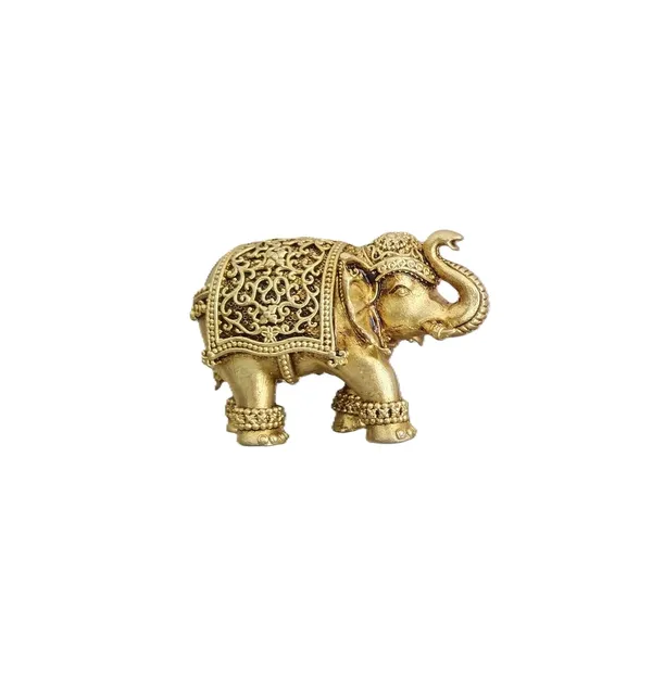Sjl_Wax_Casting_Pure_Brass_Trunk_Up_Elephant_Figurine_Handcrafted_Lucky_Elephant_With_Antique_Gold_Finish_Home_And_Office_Decor_6.5_Cm