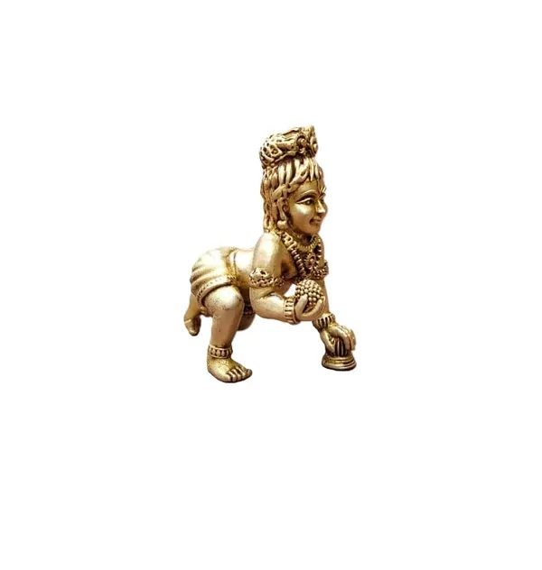 Sjl_Wax_Casting_Laddu_Gopal_Brass_Idol_Antique_Golden_Finish_8_Cm_Handcrafted_Baby_Krishna_Murti_For_Home_Mandir_And_Pooja