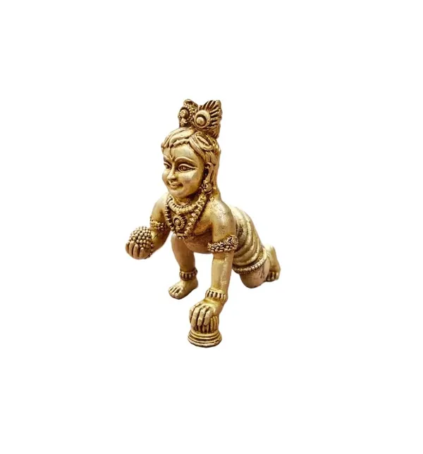 Sjl_Wax_Casting_Laddu_Gopal_Brass_Idol_Antique_Golden_Finish_8_Cm_Handcrafted_Baby_Krishna_Murti_For_Home_Mandir_And_Pooja