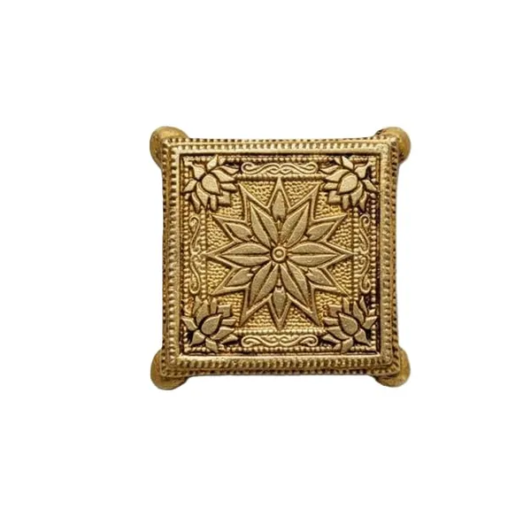 Sjl_Pure_Brass_Pooja_Chowki_Gold_Antique_Finish_Lotus_Floral_Engraving_14_X14_X_2_Cm_Religious_Decor