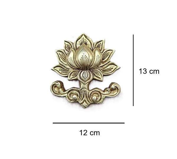 Sjl_Brass_Lotus_Wall_Hanging_Antique_Gold_Finish_Handcrafted_13_X_12_Cm_Traditional_Indian_Decor
