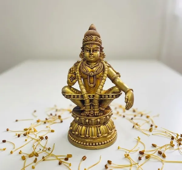 SJL_Exports_Ayyappa_Brass_Idol,_Antique_Gold,_Sitting_Pose,_12_x_8_cm,_Religious_Figurine_for_Home_Mandir