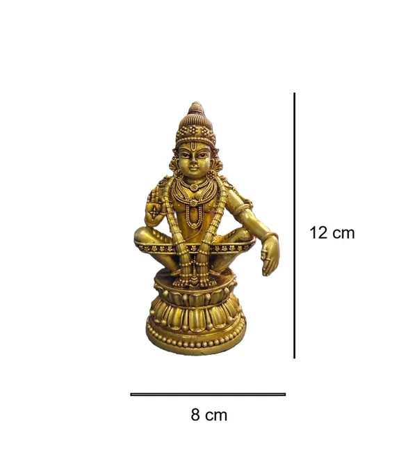 SJL_Exports_Ayyappa_Brass_Idol,_Antique_Gold,_Sitting_Pose,_12_x_8_cm,_Religious_Figurine_for_Home_Mandir