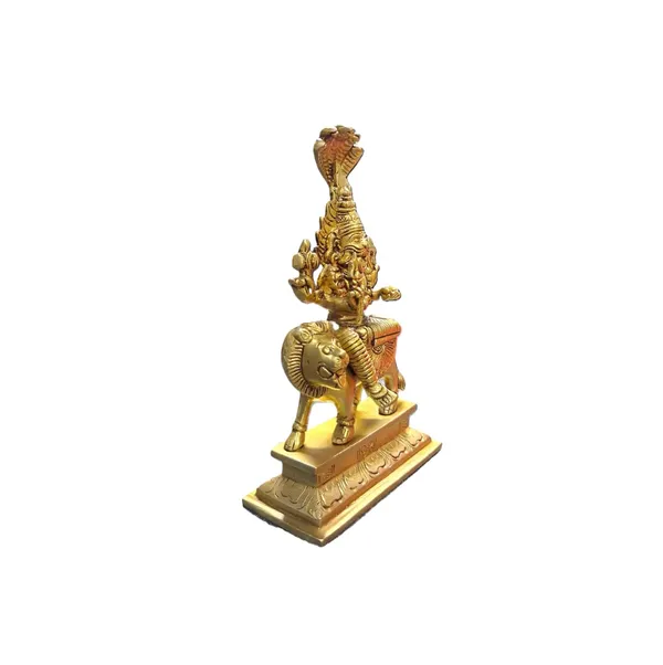 SJL_Pratyangira_Devi_Brass_Idol_Statue_|_Atharvana_Bhadrakali_|_Narasimhi_|_Nikumbhila_|_Nikumbala_Devi_|_Pratyanigara_Antique_Gold_Finish,_18_x_10.5_cm,_for_Home_Mandir_and_Spiritual_D�cor