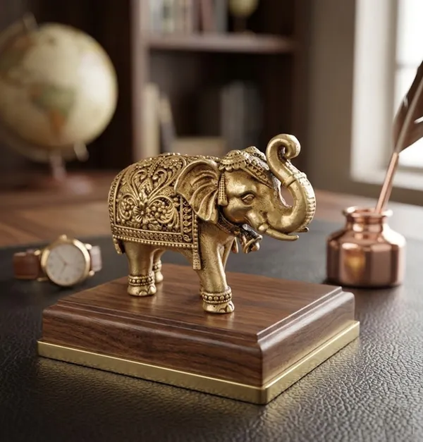 Pure_Brass_Decorative_Elephant_Statue_|_Handcrafted_Elephant_Showpiece_for_Home,_Office_&_Table_Décor