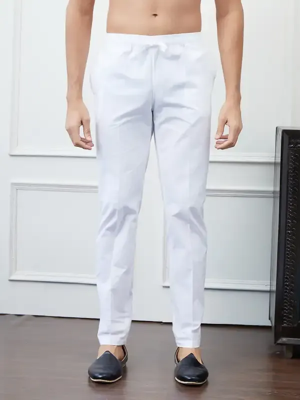 Men_White_Cotton_Multi_Thread_Work_Kurta_With_Pyjama