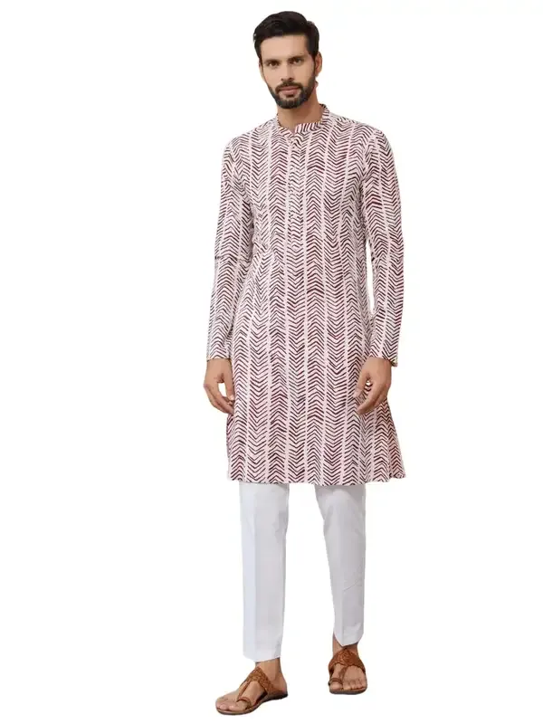 Baby_Pink-Brown_Printed_Pure_Cotton_Straight_Kurta_With_Pyjama