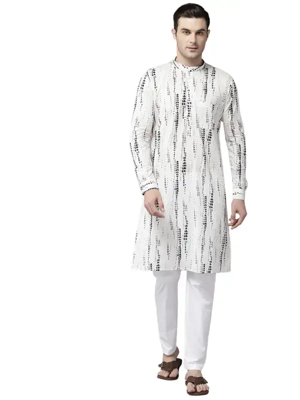 Men_White_&_Grey_Pure_Cotton_Printed_Staright_Kurta_With_Pajama