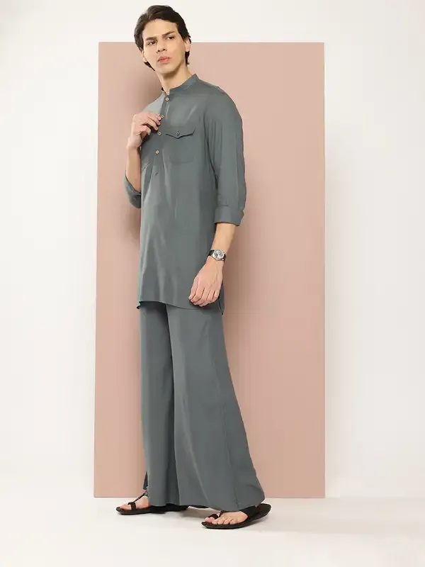 Men_Grey_Rayon_Solid_Pathani_Sets