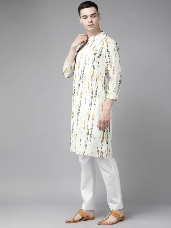 Men_White_Multi_Tie_And_Dye_Print_Design_Straight_Kurta_With_Pyjama
