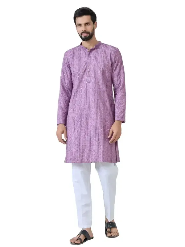 Purple_Embroidered_Rayon_Straight_Kurta_With_Pyjama