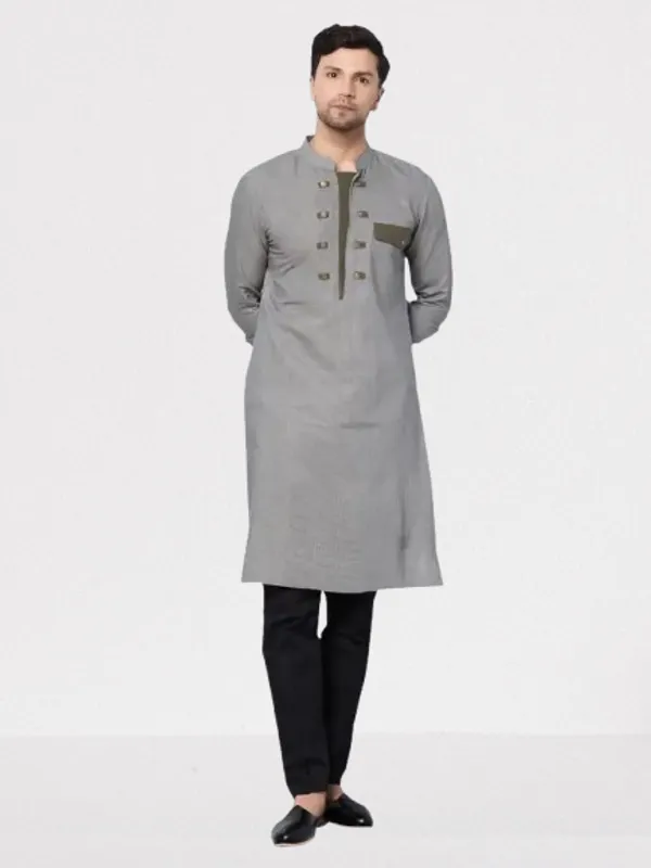 Men_Grey_Melange_And_Thred_Work_Kurta