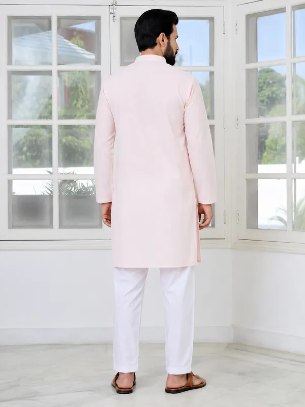 Light_Pink_Mirror_Worked_Cotton_Straight_Kurta_With_Pyjama