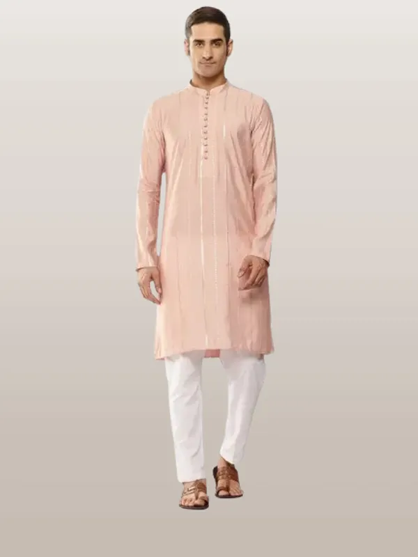 Men_Pink_And_Gold_Chanderi_Silk_Sequins_Kurta