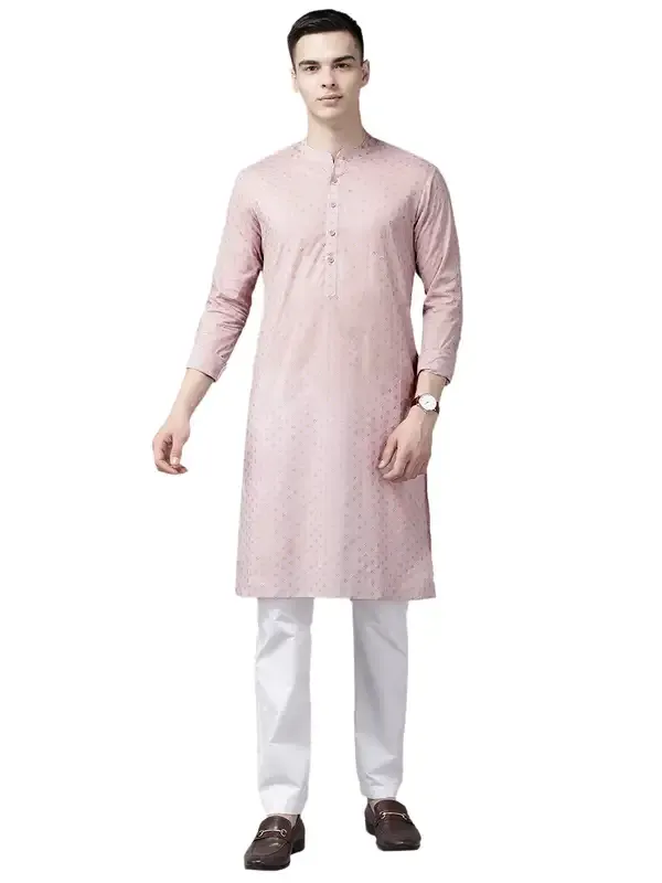 Men_Pink_&_Gold_Printed_Straight_Kurta_With_Pyjama