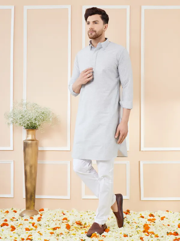 Men_Grey_Cotton_Solid_Pathani_Kurta_With_Pyjama