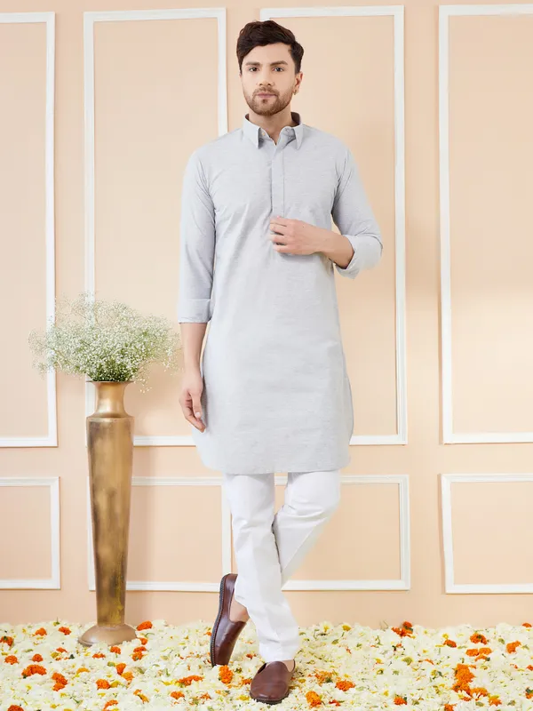 Men_Grey_Cotton_Solid_Pathani_Kurta_With_Pyjama