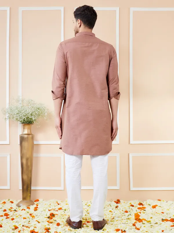 Men_Brown_Cotton_Solid_Pathani_Kurta_With_Pyjama