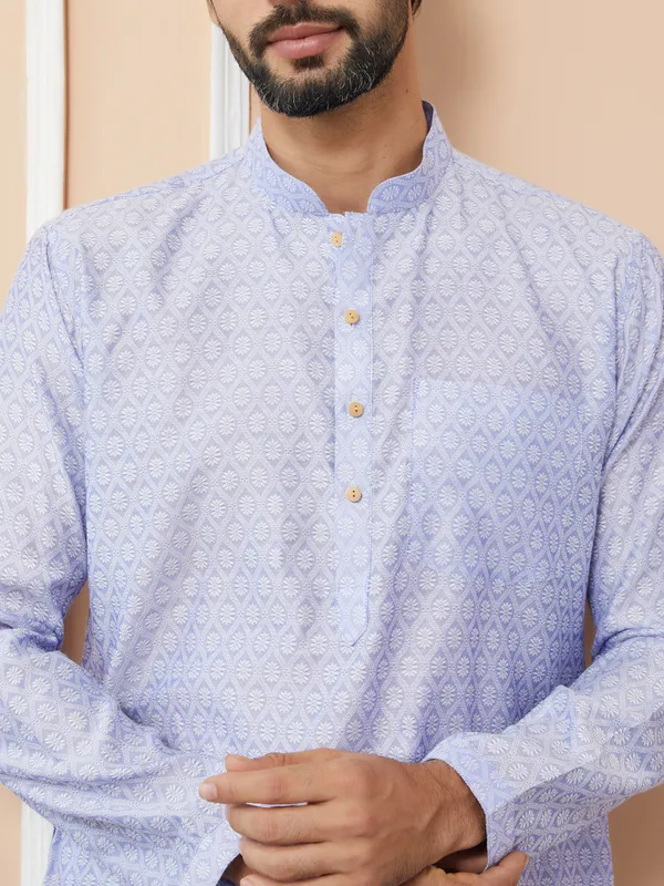 Periwinkle_Blue_Ethnic_Motifs_Silk_Jacquard_Woven_Design_Straight_Kurta_With_Pyjama
