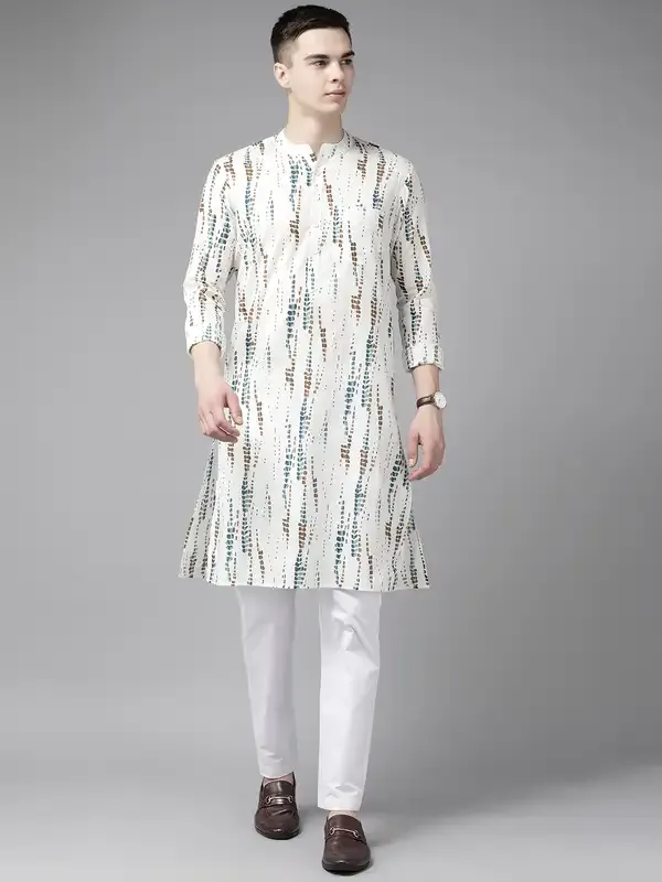 Men_White_Multi_Tie_And_Dye_Print_Design_Straight_Kurta_With_Pyjama
