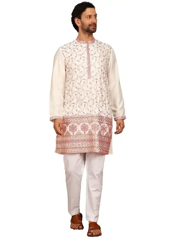 Off-White_Thread_Embroidered_Straight_Kurta_With_Pyjama