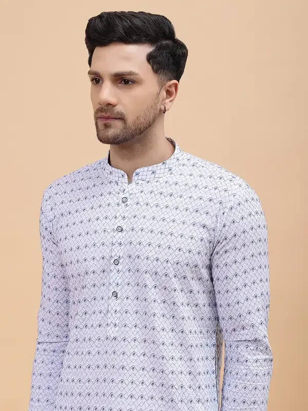 Men_White_&_Blue_Pure_Cotton_Embroidered_Staright_Kurta_With_Pajama