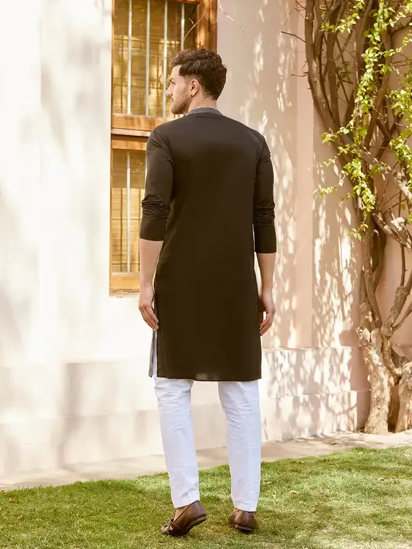 Men_Black_Cotton_Pintex_Design_Multi_Thread_Work_Kurta_With_Pyjama