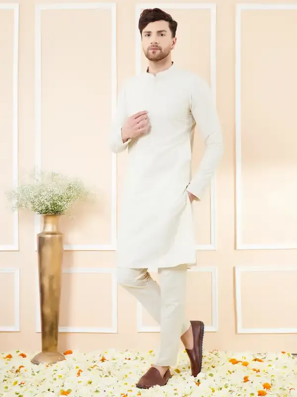 Cream_Cotton_Solid_Straight_Kurta_With_Matching_Pyjama