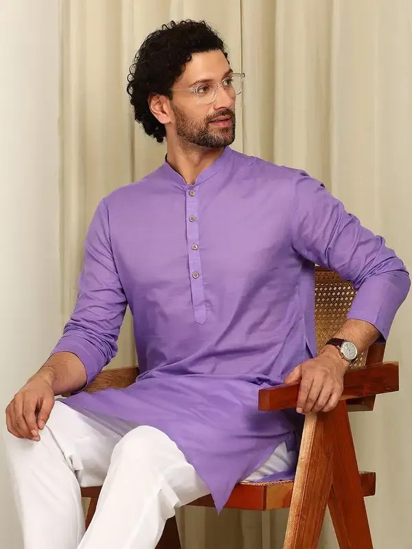 Purple_Cotton_Straight_Kurta_With_Pyjama