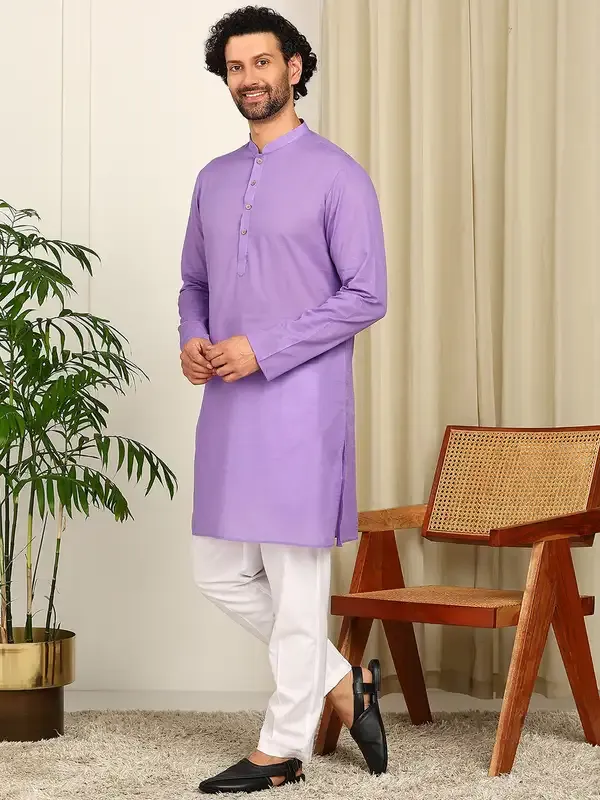Purple_Cotton_Straight_Kurta_With_Pyjama