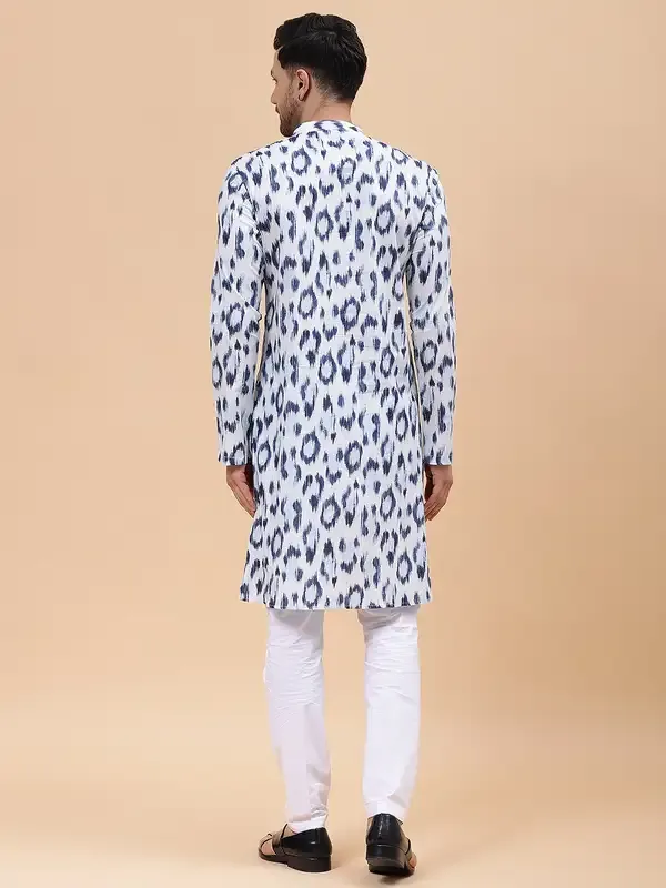 Men_White_&_Blue_Pure_Cotton_Printed_Staright_Kurta_With_Pajama