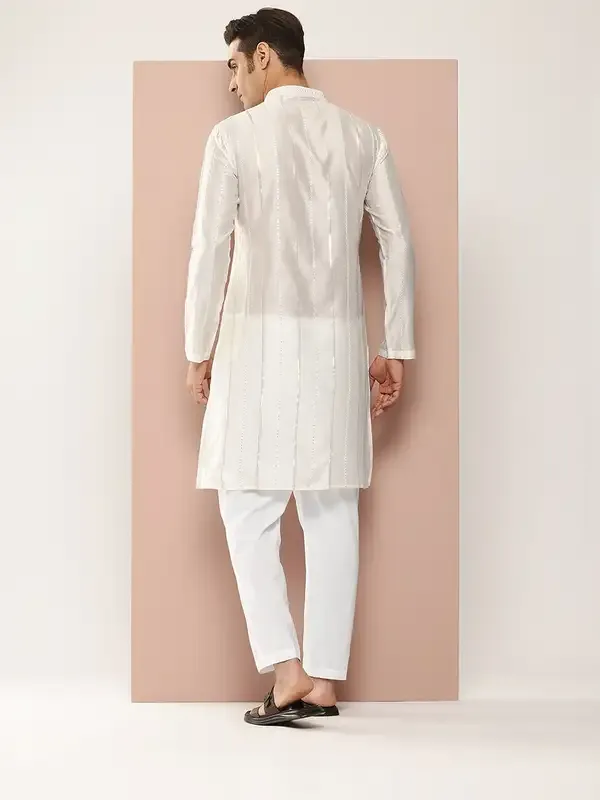 Men_Off_White_Sequins_Embroidered_Chanderi_Silk_Straight_Kurta_With_Pyjama