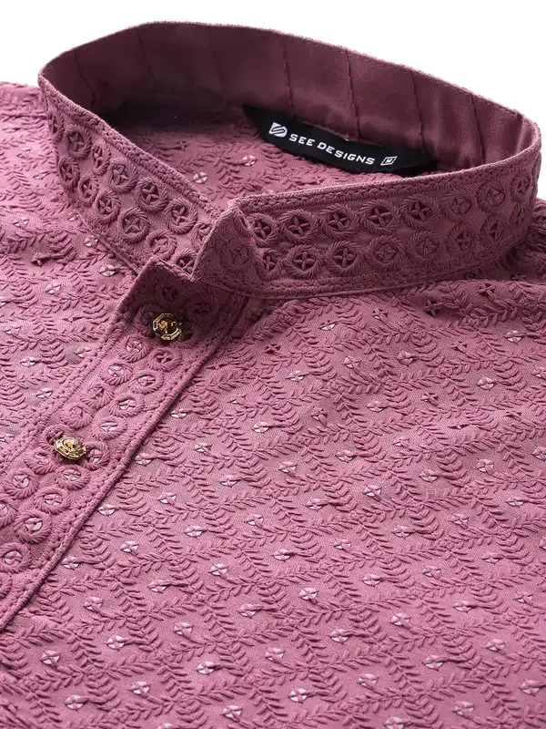 Men_Pink_Embroidered_Sequined_Rayon_Kurta_With_Pyjama