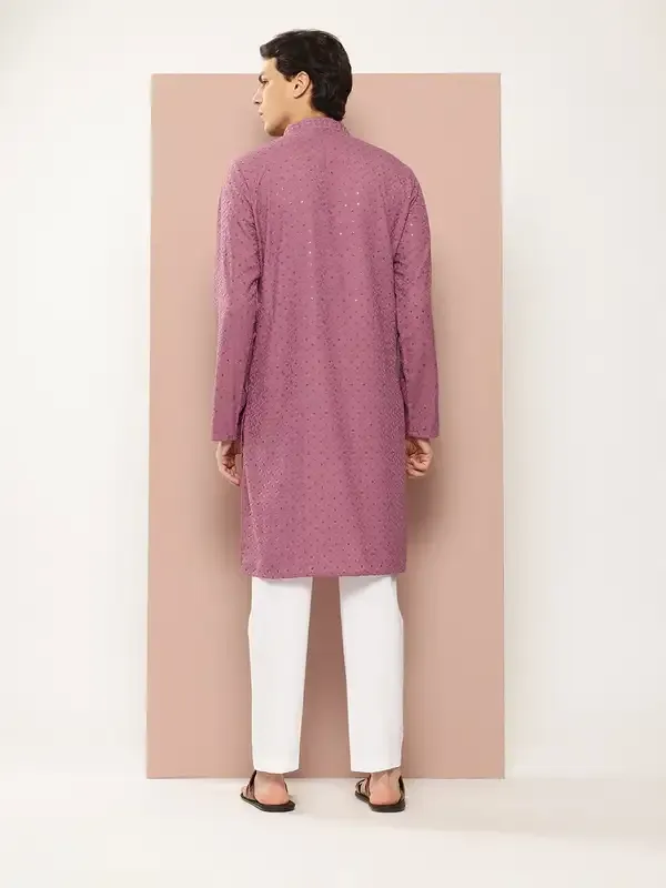 Men_Pink_Embroidered_Sequined_Rayon_Kurta_With_Pyjama