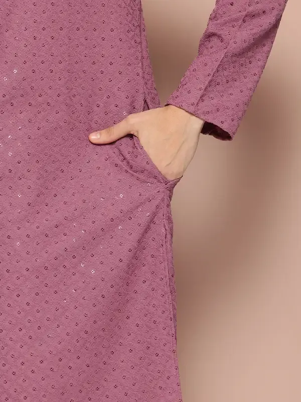 Men_Pink_Embroidered_Sequined_Rayon_Kurta_With_Pyjama