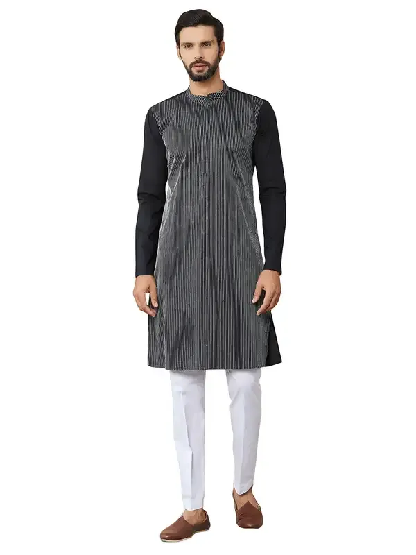 Black_Thread_Worked_Pure_Cotton_Straight_Kurta_With_Pyjama