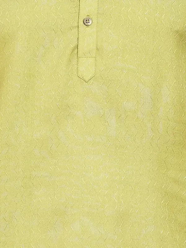 Lime_Woven_Silk_Straight_Kurta_With_Pyjama