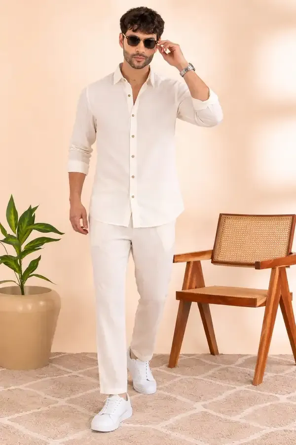 Men_Cream_Linen_Solid_Co-Ord_Set