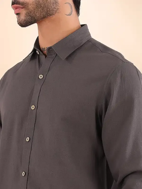 Men_Brown_Linen_Solid_Co-Ord_Set