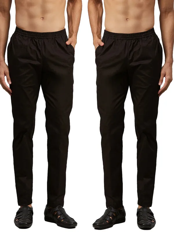 Combo_Pack_of_2:_Black_Solid_Cotton_Pyjamas